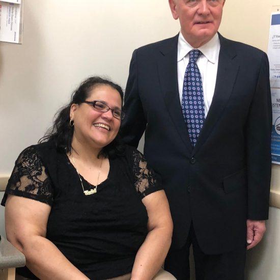 Photo of Rep. Leonard J. Lance meets Zufall patient Lydia Escamilla.