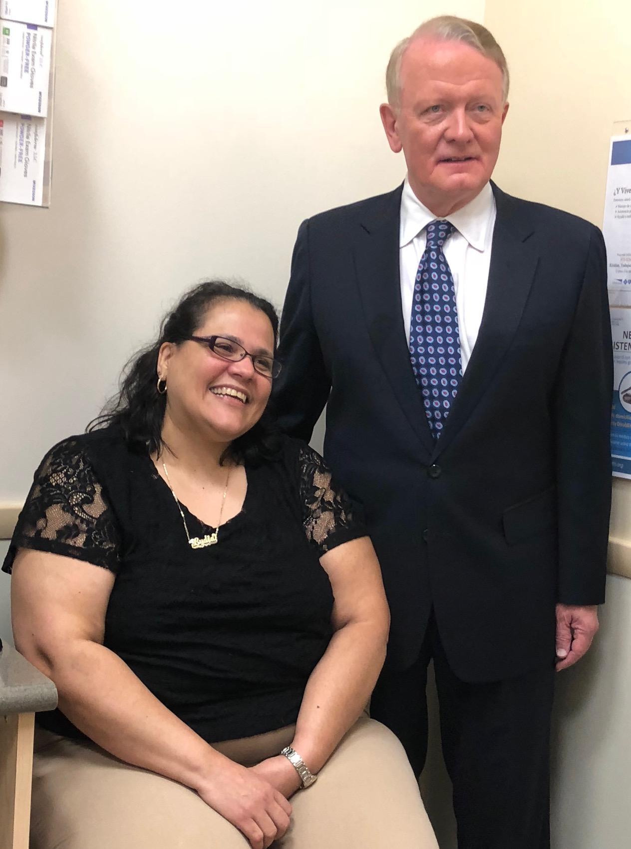 Photo of Rep. Leonard J. Lance meets Zufall patient Lydia Escamilla.