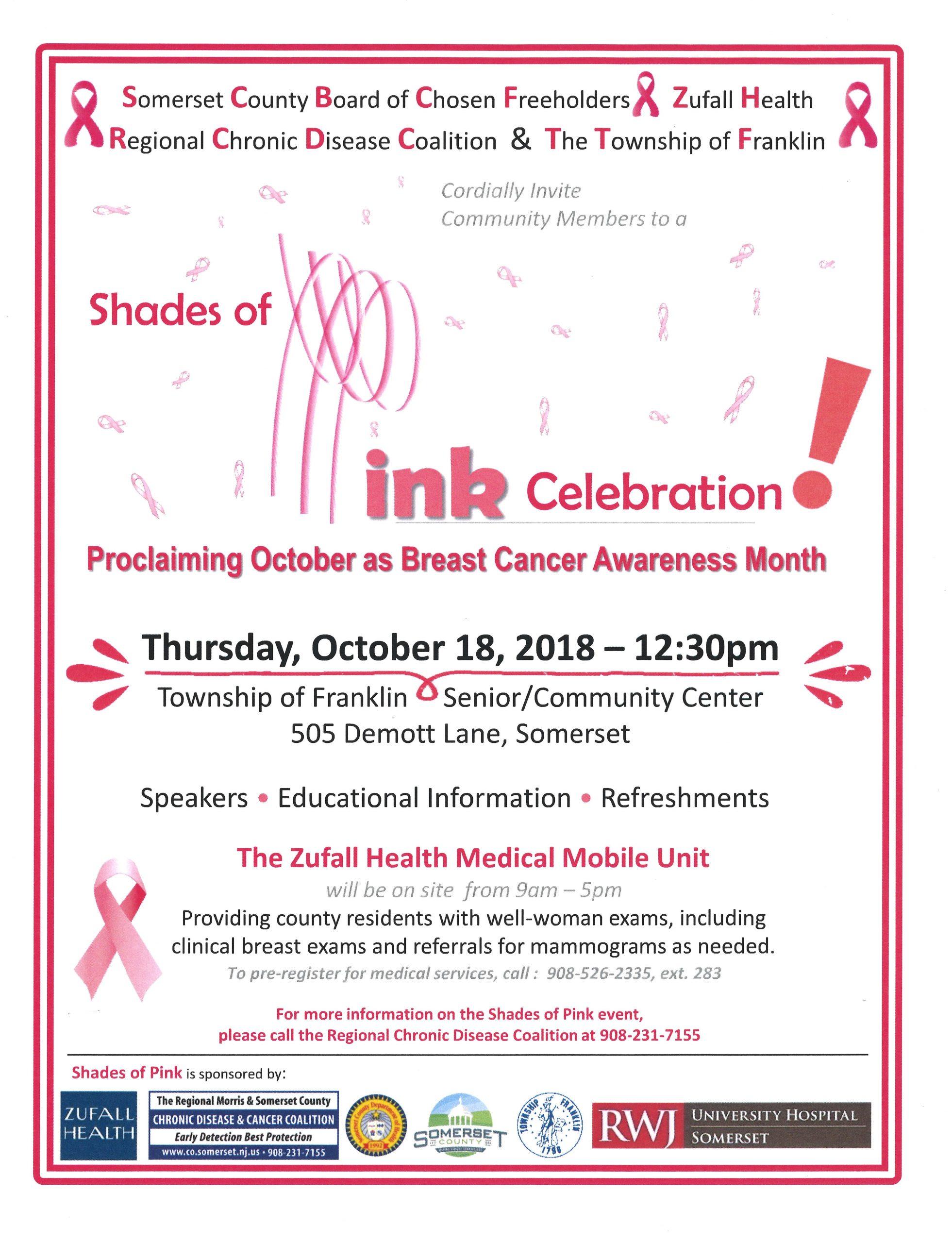 Breast Cancer Awareness Month event flyer