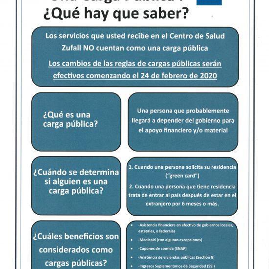 Public Charge: Things to Know flyer in Spanish