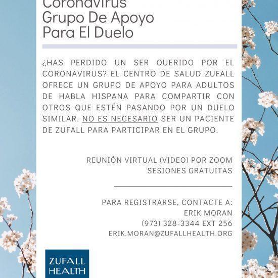 Coronavirus Grief and Loss Support flyer in Spanish