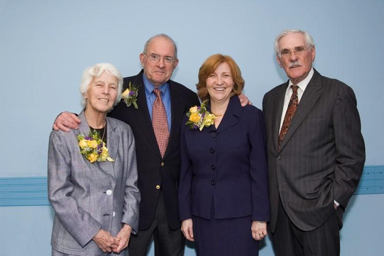 Kay and Robert Zufall (Zufall Health Founders) pose with Zufall President and CEO Eva Turbiner and Paul Nusbaum, Zufall Board Chair Emeritus