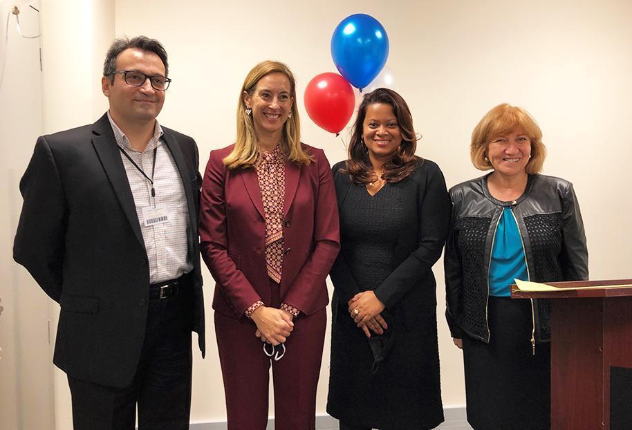 Rep. Sherrill (second from left) stands with key VETSmile leadership: Zufall Health chief dental officer Sam Wakim, DMD, MPH; VA CCPI executive director Roshni Ghosh, M.D., MPH, and Zufall Health president and chief executive officer Eva Turbiner.